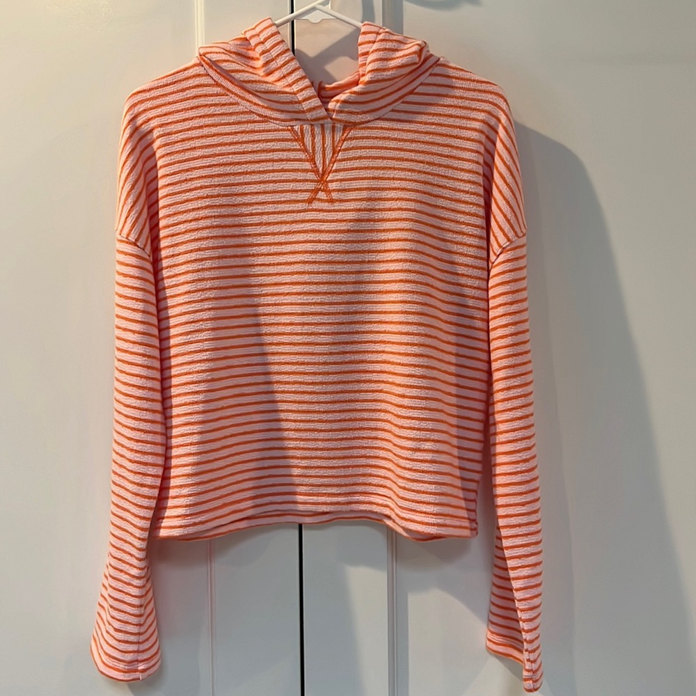 Orange Striped Hoodie size XS